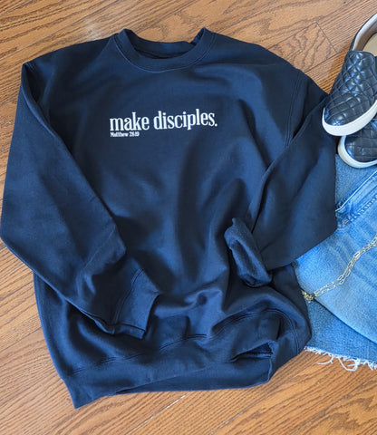 Make Disciples | Sweatshirt - White on Black